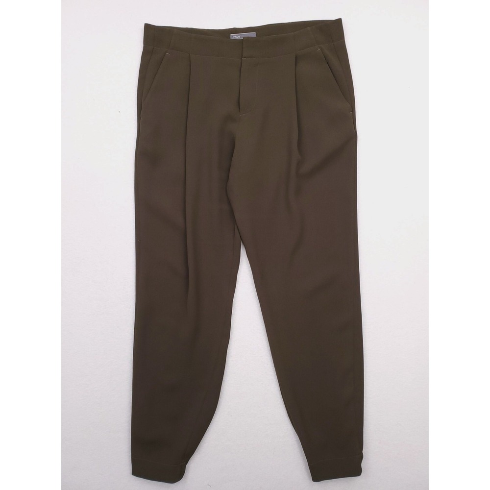 Vince Pants Womens 2 Olive Green Jogger Pleated Chino Dress Slacks Office Wear